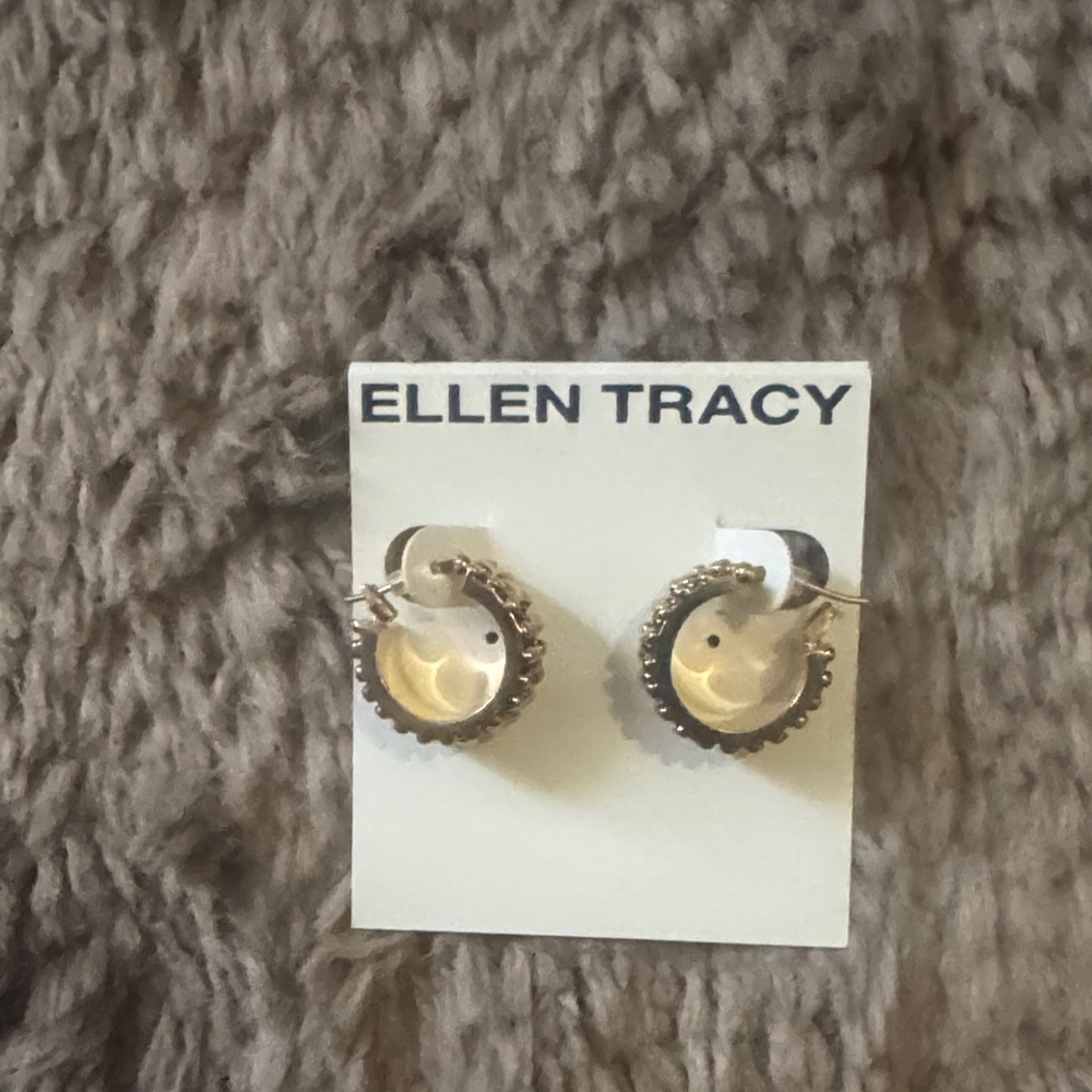 Ellen Tracy Textured Gold-Tone Earrings